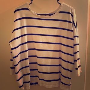Striped Black/White Quarter Length Shirt